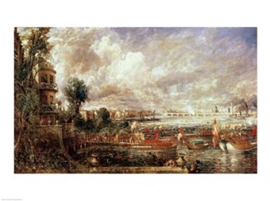 The Opening of Waterloo Bridge Canvas Art - John Constable (24 x 18)