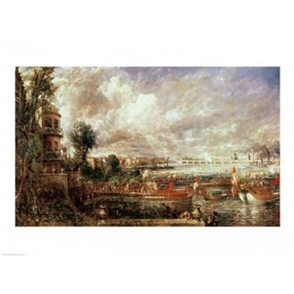 The Opening of Waterloo Bridge Poster Print by John Constable (24 x 18)