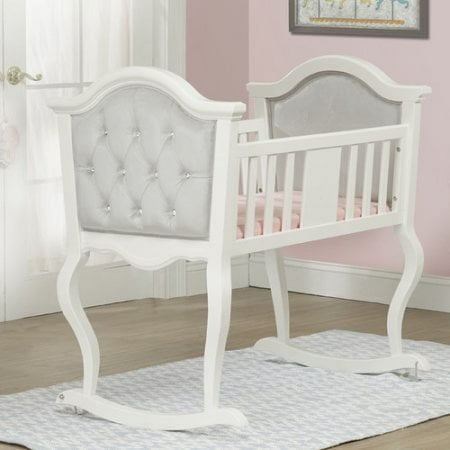 The Orbelle French White Lola Cradle w Silver Padding