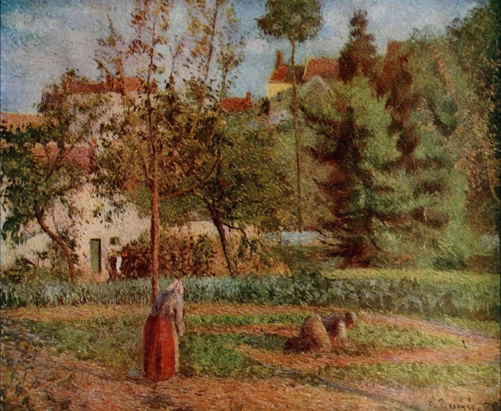 The Orchard Canvas Art - Camille Pissarro (24 x 36)