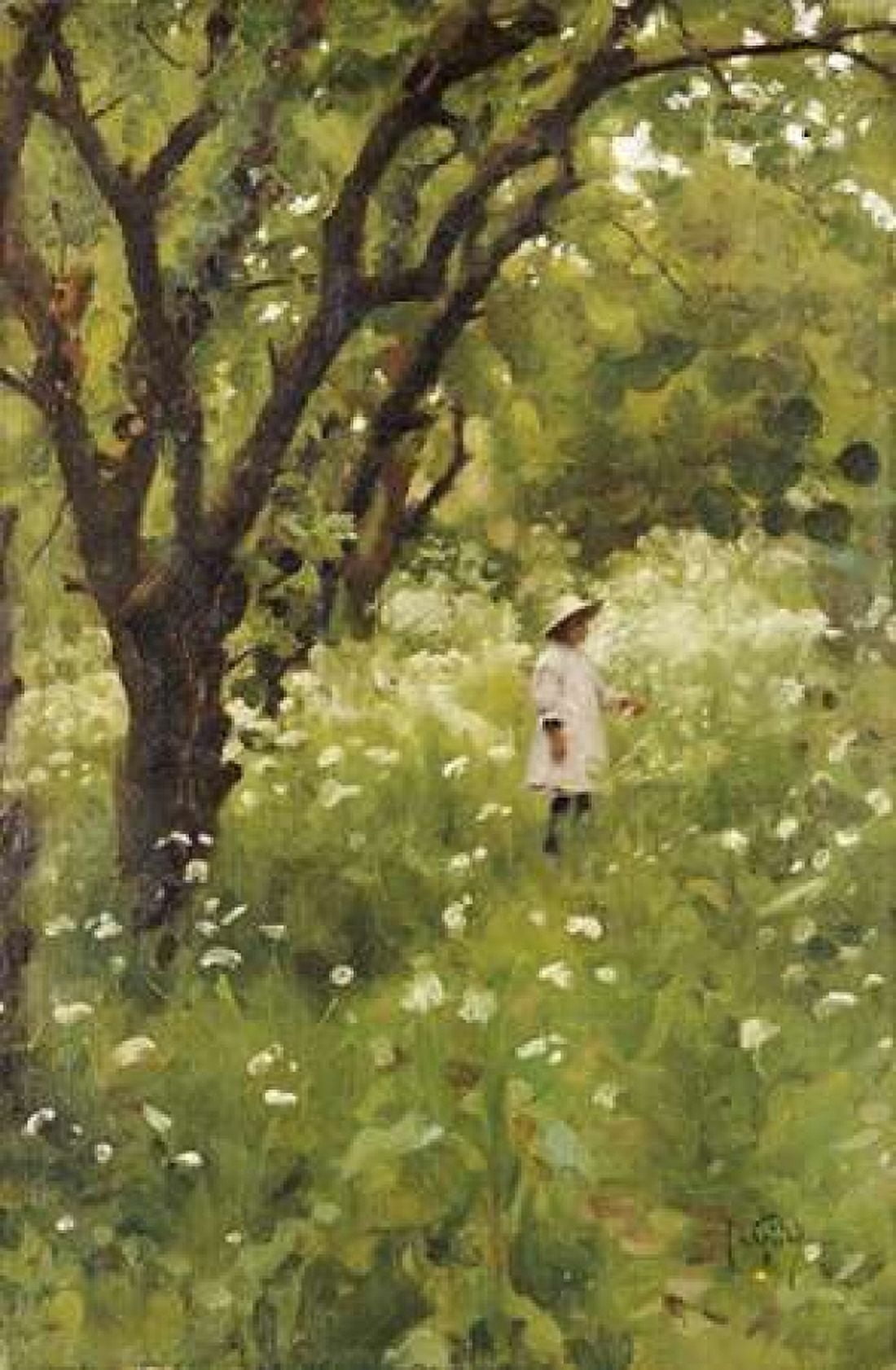 The Orchard Canvas Art - Thomas Cooper Gotch (24 x 36)