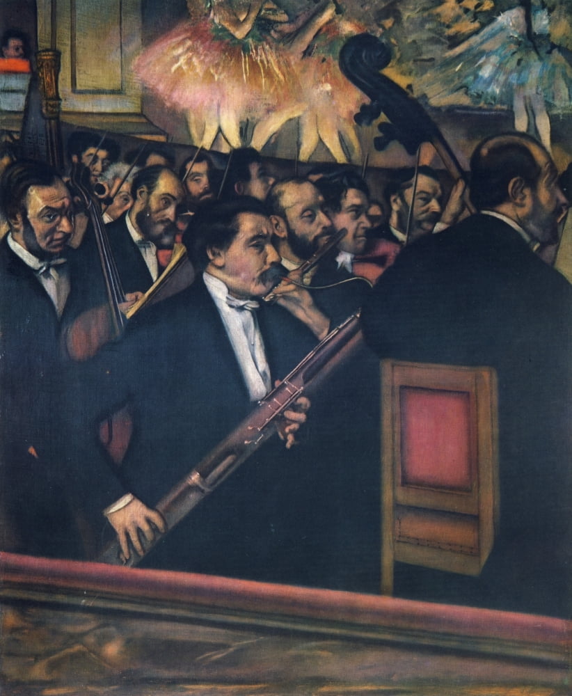 The Orchestre of the Paris Opera 1868 Canvas Art - Edgar Degas (24 x 36)