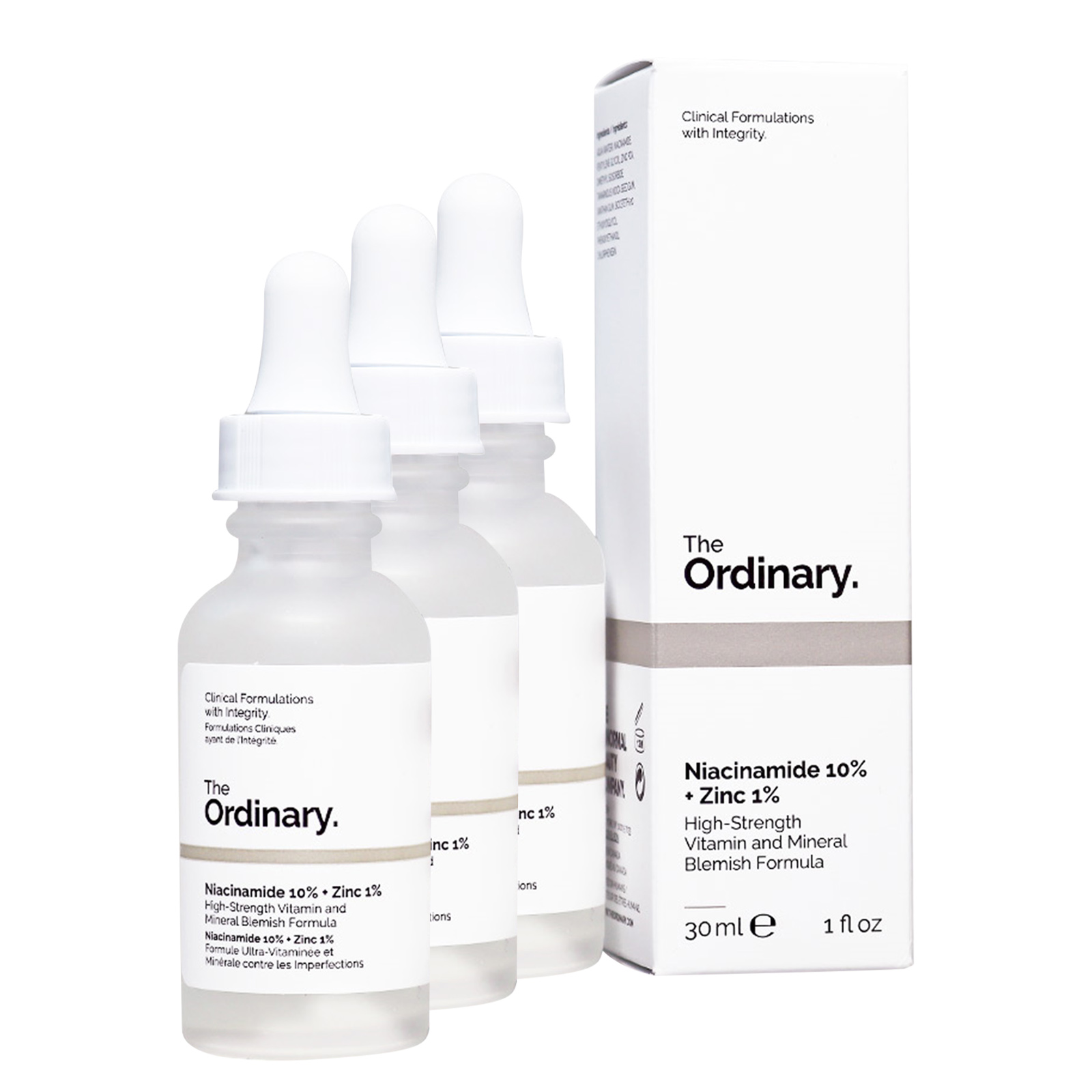 The Ordināry Niācinamide 10% + Zínc 1%, Smoothing Serum for BlémishProne Skin,1 Fl Oz,3Pcs