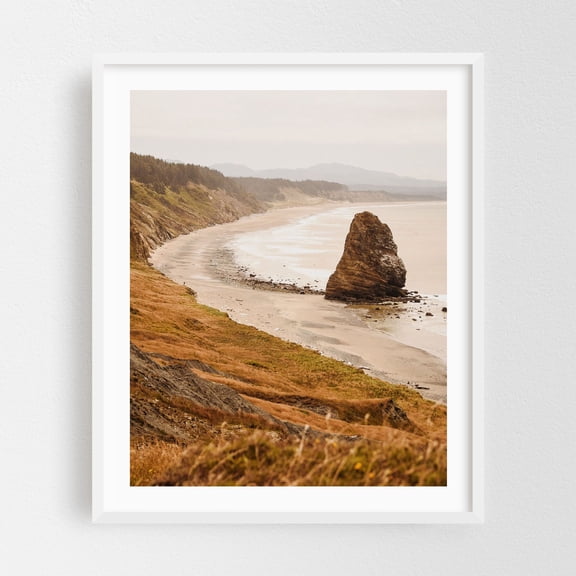 The Oregon Coast - Florence Oregon Photography Coastal Landscape Beach Nature Ocean Coast Autumn White Framed Wall Art Print 6 x 8 inches