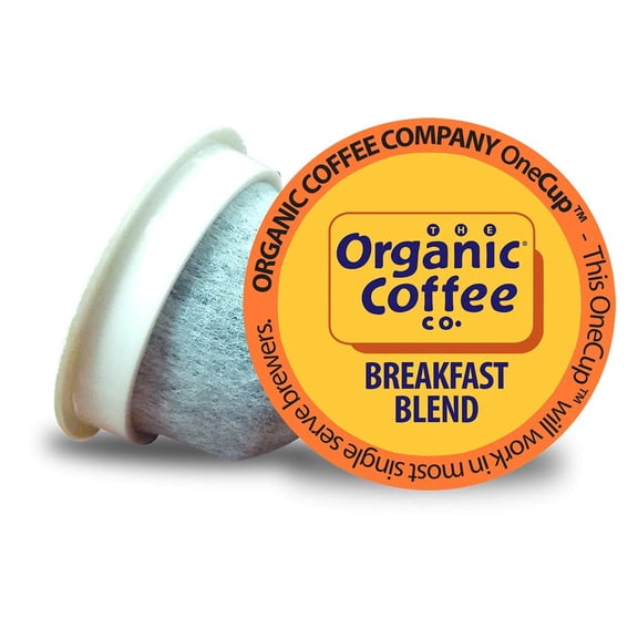 The Organic Coffee Co. Compostable Coffee Pods - Breakfast Blend (80 Ct) K Cup Compatible including Keurig 2.0, Medium Roast, USDA Organic