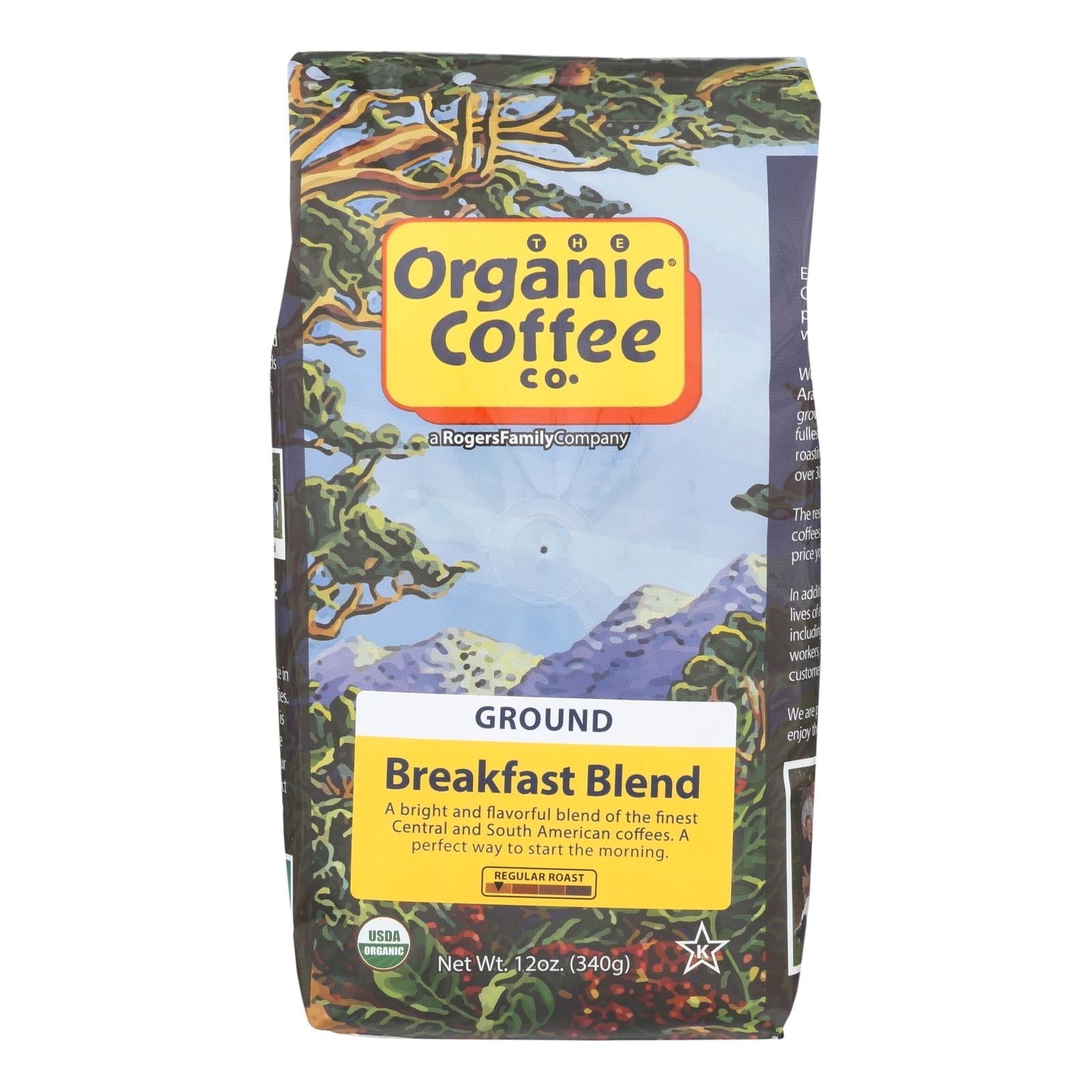 The Organic Coffee Co Ground Coffee Breakfast Blend 12 oz Pack of 4 ...