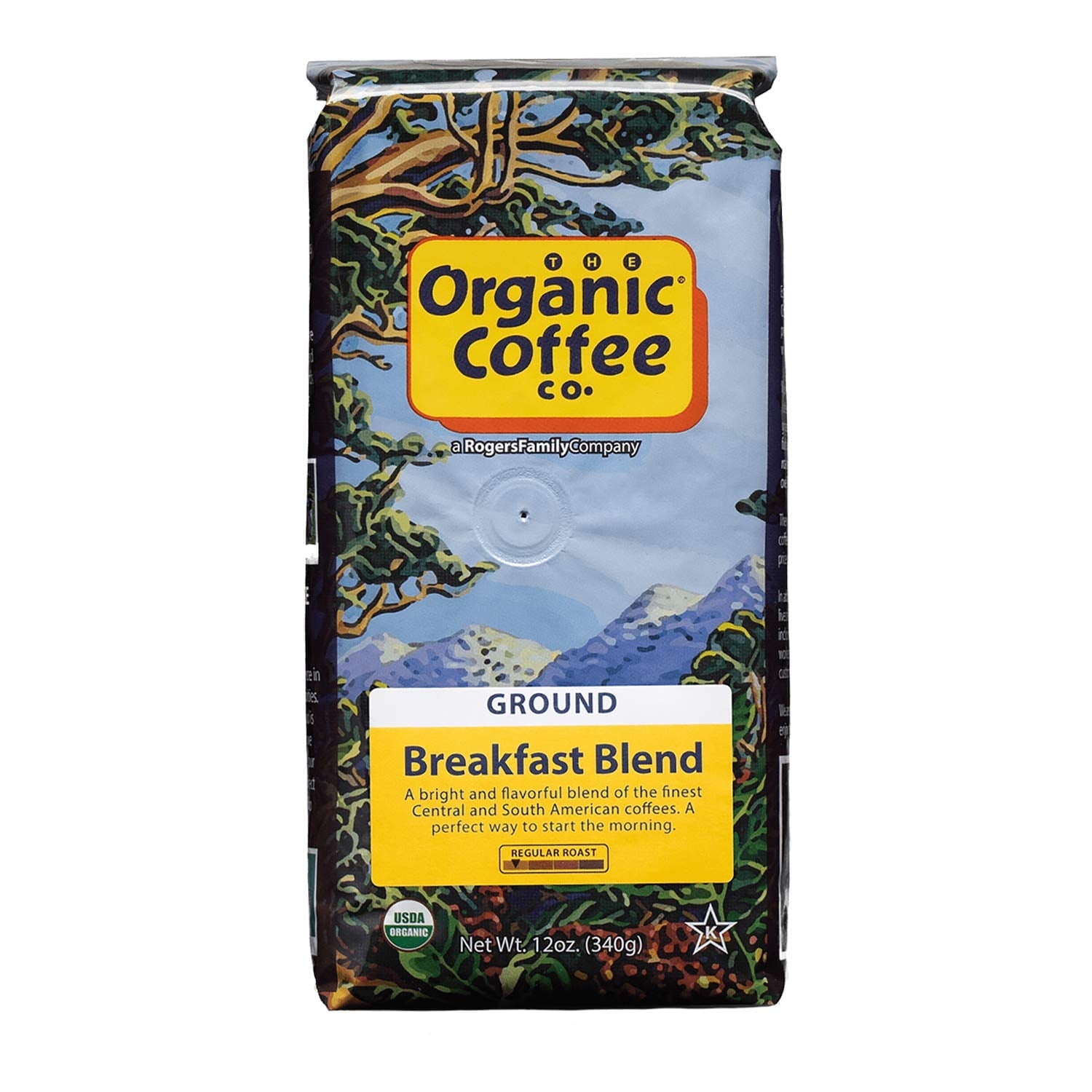 The Organic Coffee Co Ground Coffee Rainforest Blend - 12 oz Pack of 4 ...
