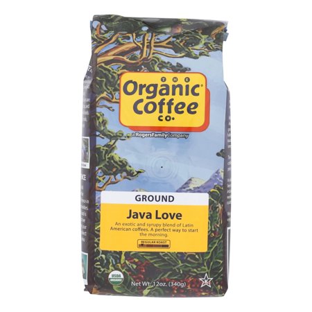 The Organic Coffee Co Ground Coffee Regular Roast Java Love 12 oz Pack of 3