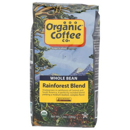 The Organic Coffee Co Whole Bean Coffee Rainforest Blend -- 12 oz