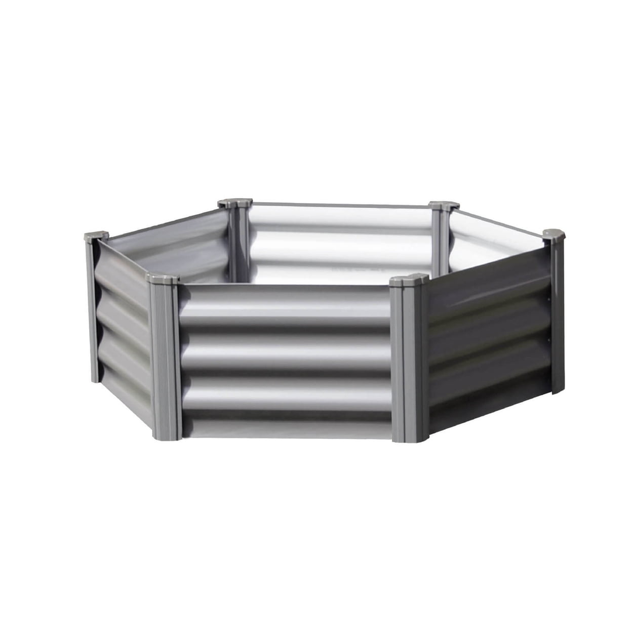 Woodland Gray Galvanized Steel Hexagon Raised Garden Bed