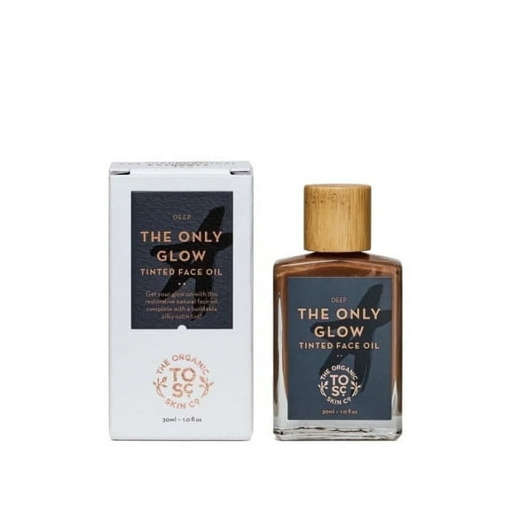 The Organic Skin Co The Only Glow Tinted Face Oil Bronzer Hydrating Moisturizer, Deep, 1 fl oz