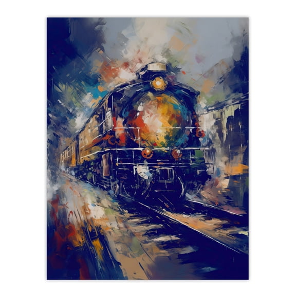 The Orient Express Railway Train Painting Steam Locomotive Vintage Unframed Wall Art Print Poster Home Decor Premium