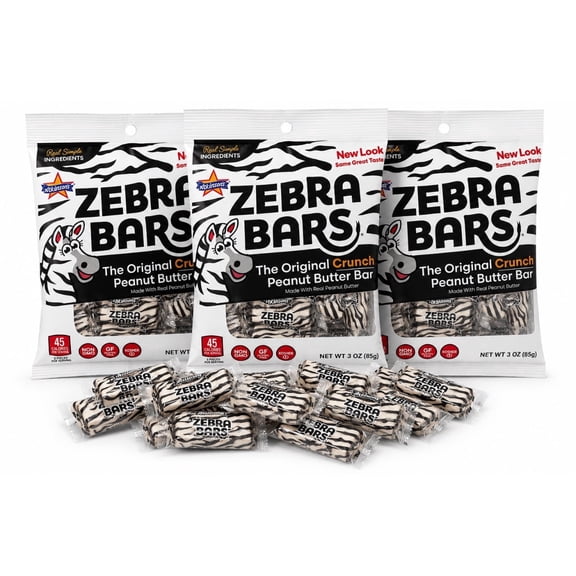 The Original Atkinson's Crunch Zebra Peanut Bars 3 0Z 3 Pack