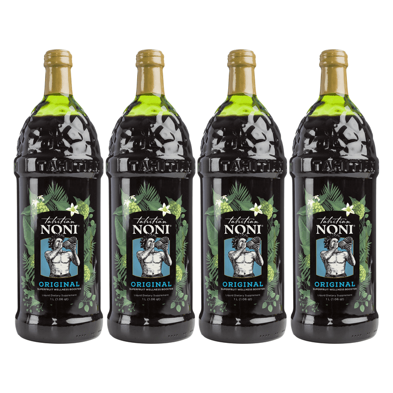 Tahitian Noni Juice, 4PK, 1 Liter Bottles, Noni Fruit Juice with 