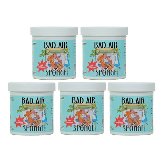 Original Bad Air Sponge Odor Absorber and Neutralizer, 14 oz, Pack of 5