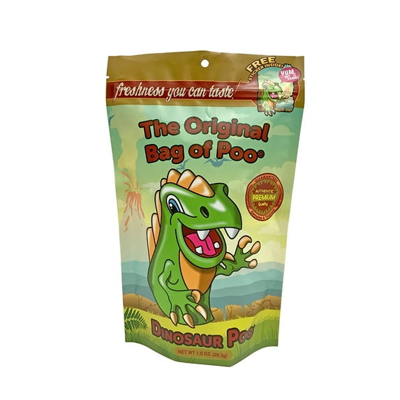The Original Bag of Poo, Dinosaur Poop (Green Cotton Candy), Novelty Gag Gift