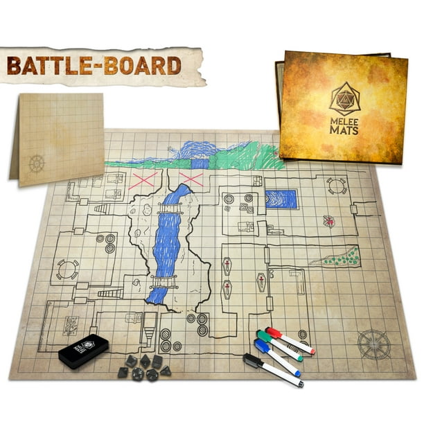 The Original Battle Grid Game Board 23x27 Dry Erase Square & Hex