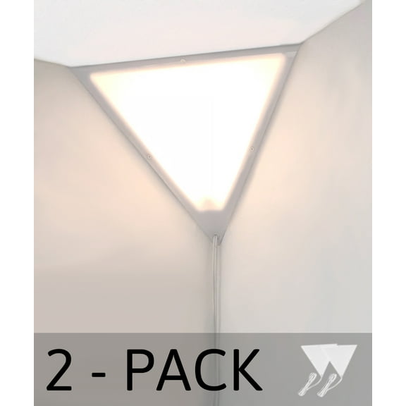 The Original Beacon Triangle Corner Light, Plug-In 17' Cord, 2-Pack