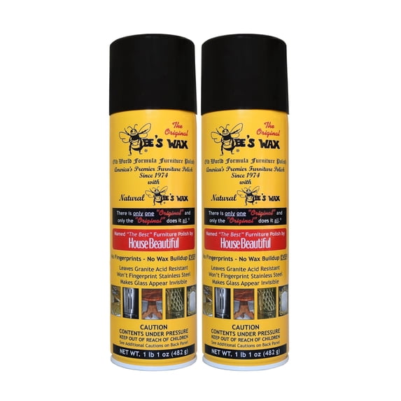 Original Bee's Wax Spray Furniture Polish, Lemon Scent, 1 Ounce, 2 Count