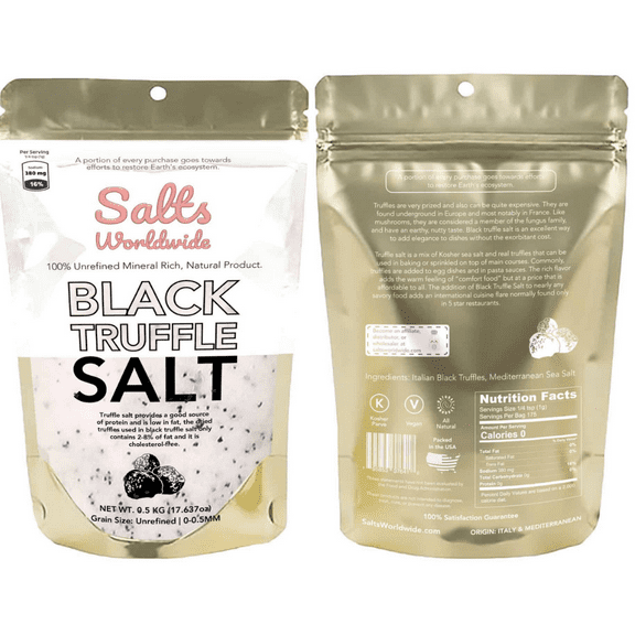 The Original Black Truffle Salt Imported From Italy .05 KG | Best Truffle Sea Salt With Italian Black Truffles | Unrefined | Kosher | Vegan