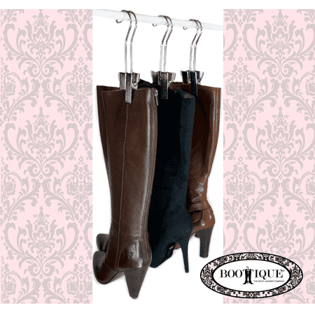 The Original Boot Hanger - Shoe Storage Space Saver (set of 3); Boot Hanger, Boot Holder, Boot Clips (SILVER)
