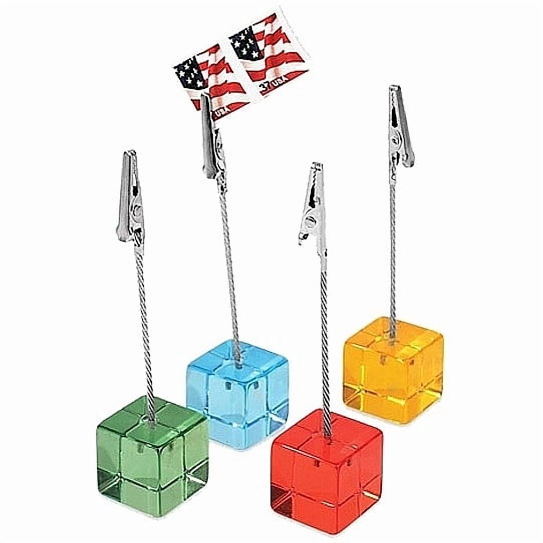 The Original CUBE CARD CLIPS in Bright Lucite by MoMA  set of 4