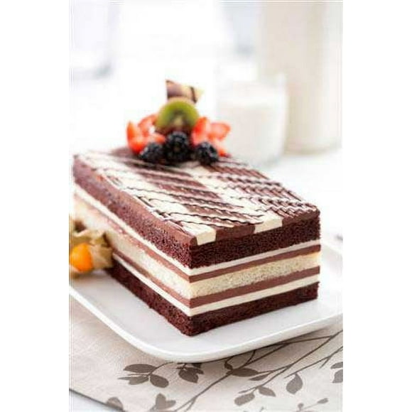 The Original Cakerie 6 Cut Super Size Triple Chocolate Tiger Dessert Cake -- 2 per case.