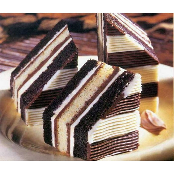 The Original Cakerie Triple Chocolate Tiger Striped Dessert Cake -- 2 per case.