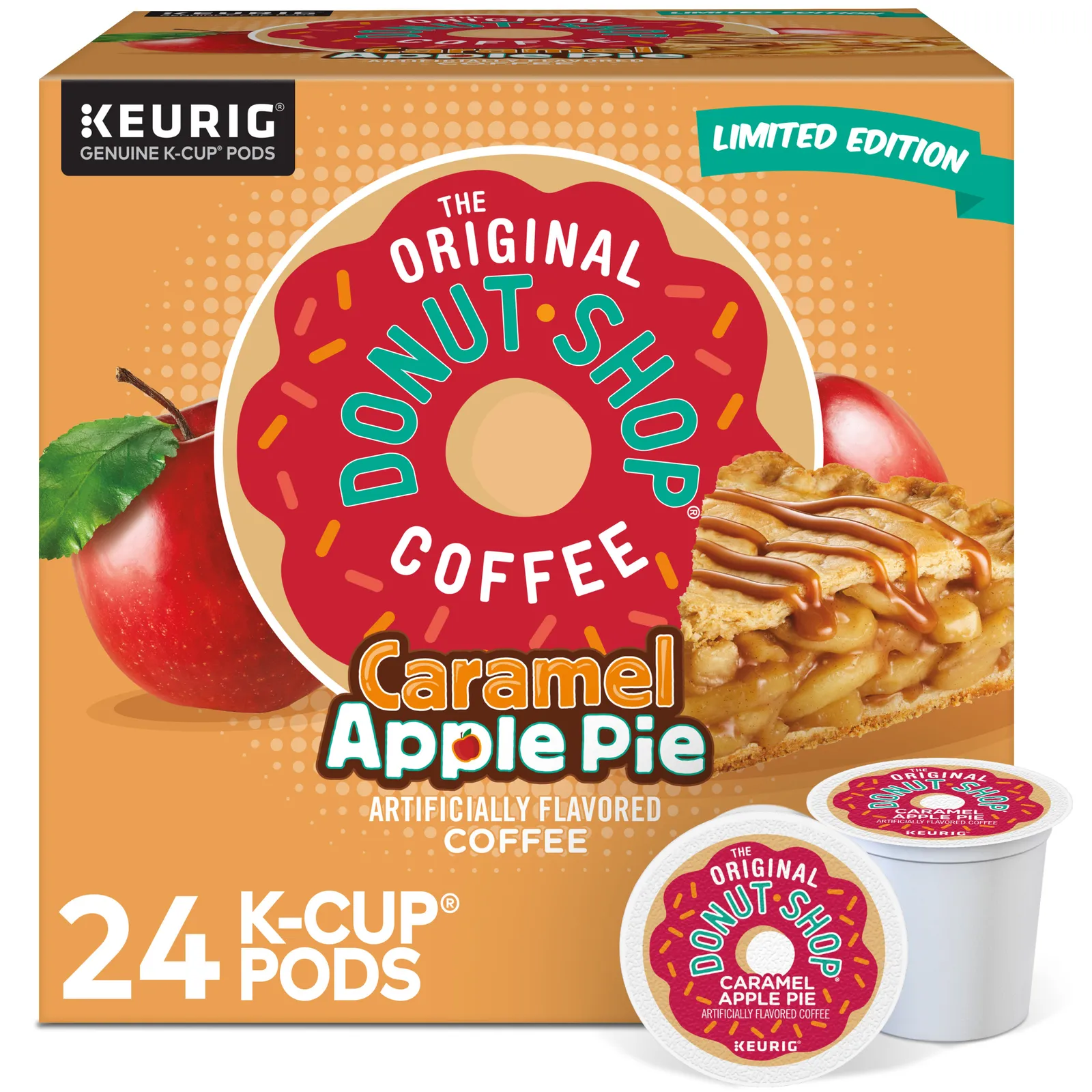 The Original Donut Shop Caramel Apple Pie Coffee, 24 K-Cup Pods, Light Roast