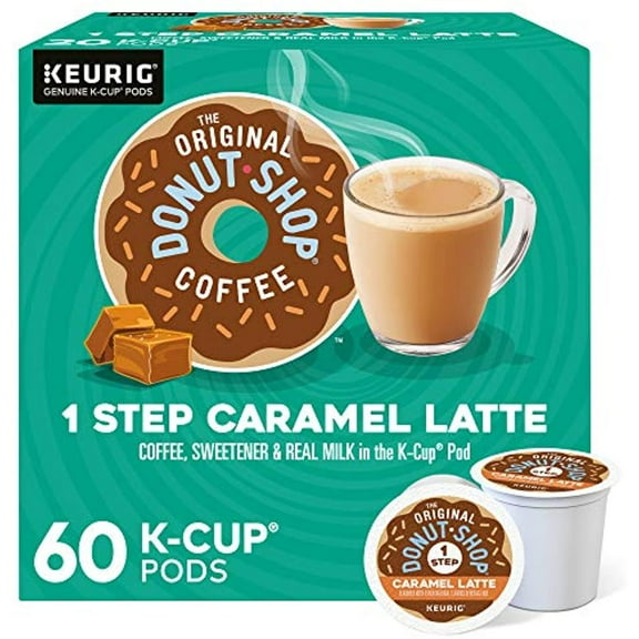 The Original Donut Shop Caramel Latte, Single-Serve Keurig K-Cup Pods, Flavored Coffee Pods, 60 Count