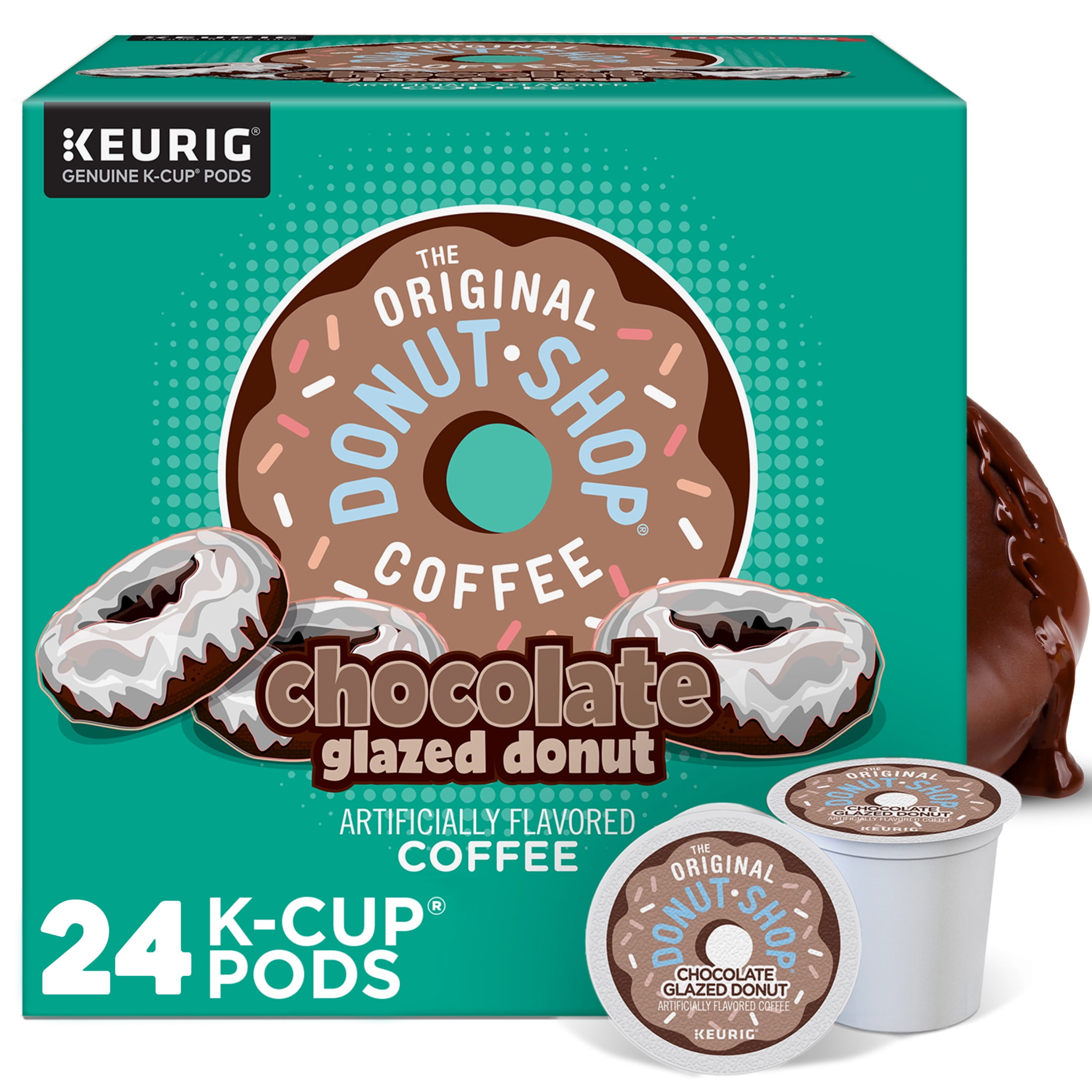 The Original Donut Shop, Chocolate Glazed Donut Medium Roast K-Cup Coffee Pods, 24 Count