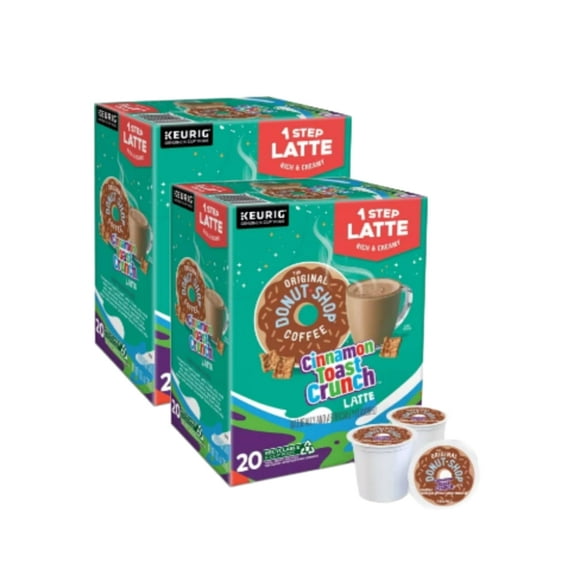 The Original Donut Shop Coffee Cinnamon Toast Crunch Latte K Cup Pods, 40 K Cups Total, Medium Roast