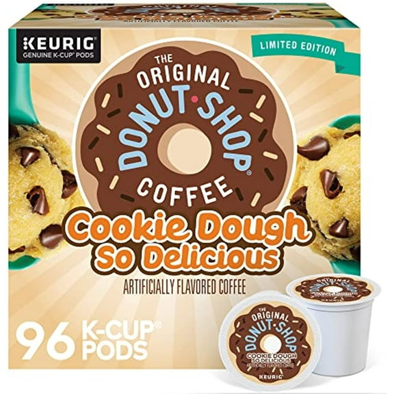 The Original Donut Shop Cookie Dough So Delicious, Keurig Single Serve K-Cup Pods, Flavored Coffee, 96 Count