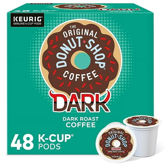 The Original Donut Shop DARK Coffee Keurig K-Cup Pods, Dark Roast, 48 ct Pack of 3