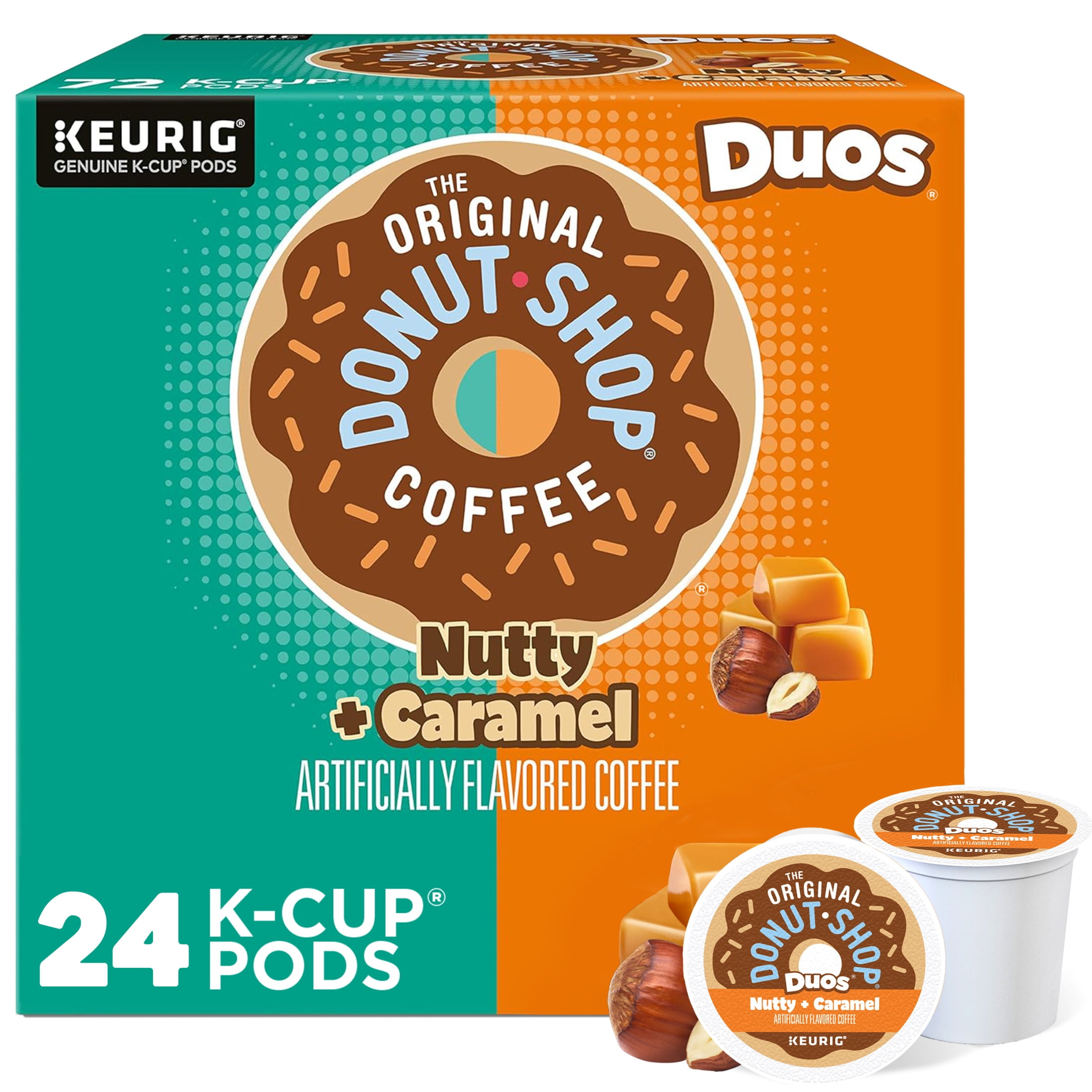The Original Donut Shop, Duos Nutty + Caramel Medium Roast K-Cup Coffee Pods, 24 Count