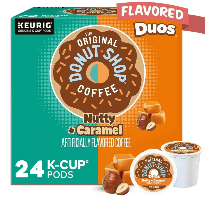 The Original Donut Shop Duos Nutty + Caramel Keurig Single-Serve K-Cup Pods, Medium Roast Coffee - 24ct