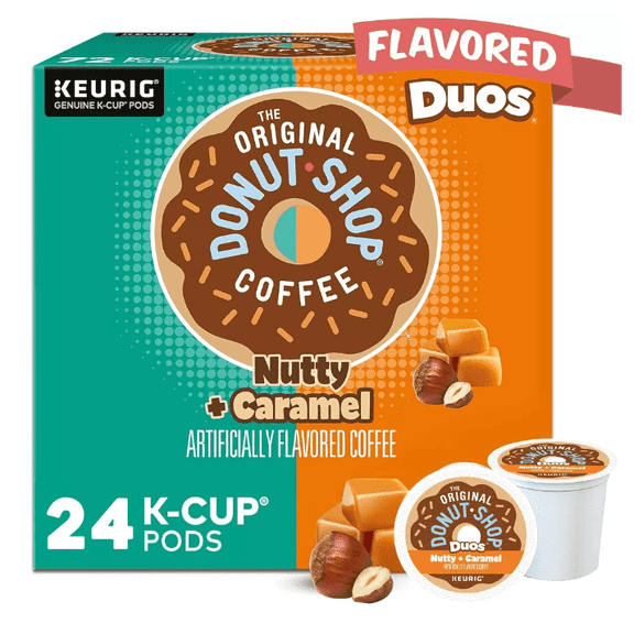 The Original Donut Shop Duos Nutty + Caramel Keurig Single-Serve K-Cup Pods, Medium Roast Coffee - 24ct