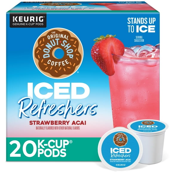 The Original Donut Shop Iced Refreshers, Strawberry Açaà Flavor, Keurig Single Serve K-Cup Pods, 20 Count