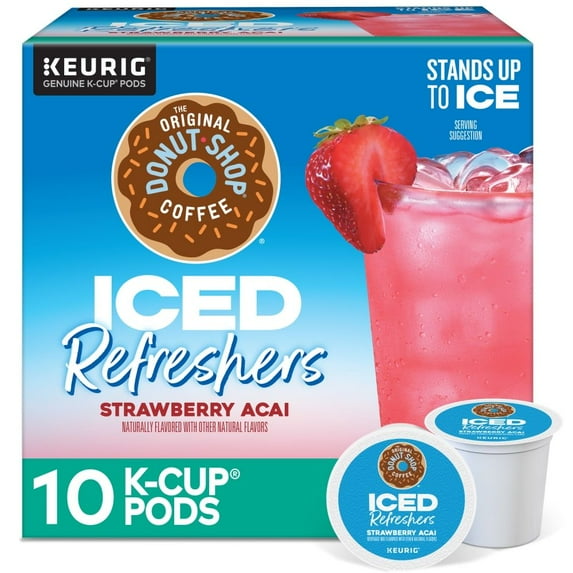 The Original Donut Shop Iced Refreshers Strawberry Açaí Flavor K-Cup Pods 10 ct - Pack of 3