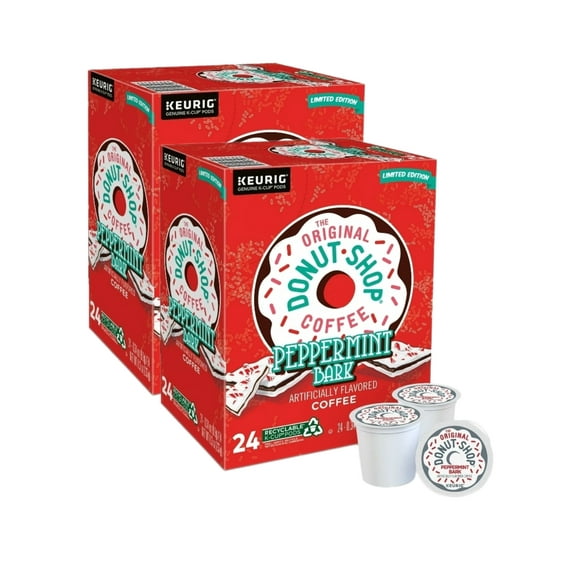 The Original Donut Shop Peppermint Bark Light Roast Coffee K Cup Pods, 48 K Cups Total