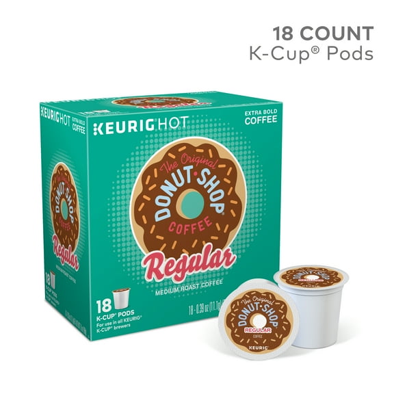The Original Donut Shop Regular K-Cup Coffee Pods, Medium Roast, 18 Count for Keurig Brewers