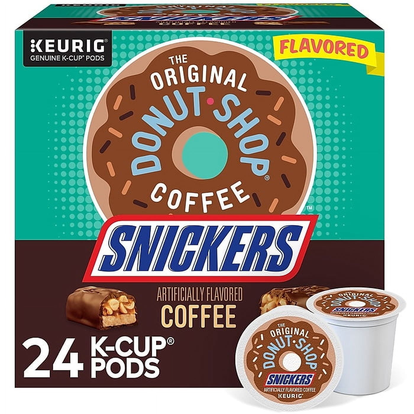 The Original Donut Shop Snickers Coffee, Light Roast, 0.33 oz. Keurig K-Cup Pods, 24 ct Pack of 2