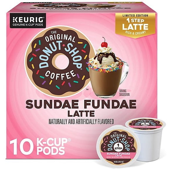 The Original Donut Shop Sundae Fundae One Step Latte Keurig Single Serve K Cup Pods - 10 Count
