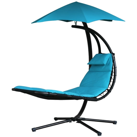 The Vivere Original Dream Chair™ with Polyester Cushion and Umbrella - True Turquoise