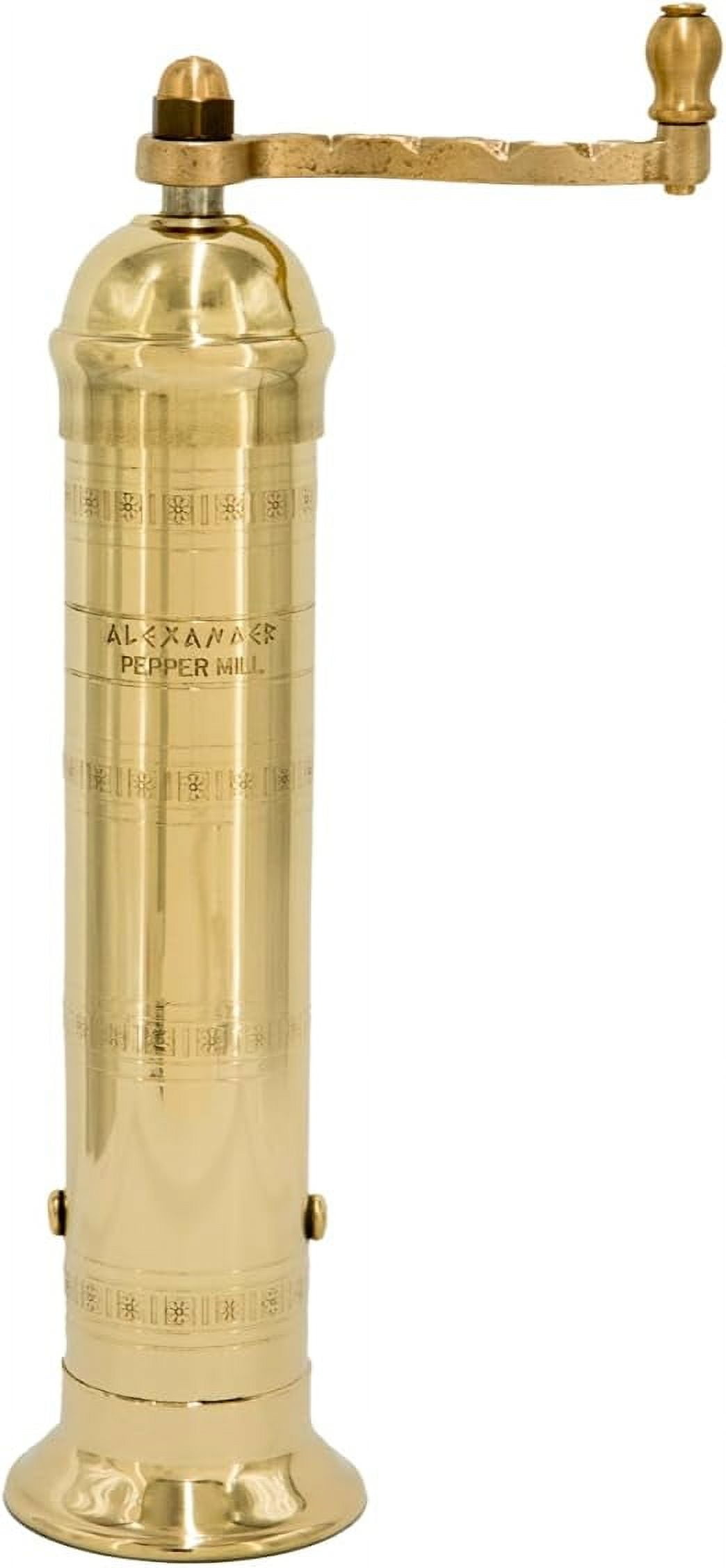 9" Brass European Style Pepper Mill Grinder