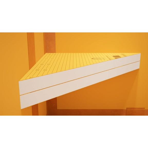 The Original Floating Corner Shower Bench Kit with Orange Board by Original Granite Bracket 18x18