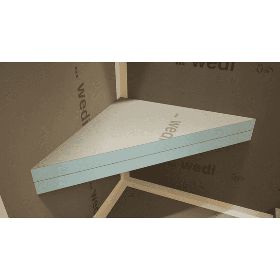 The Original Granite Bracket Floating Corner Shower Bench Kit with Wedi Building Boards, 18 Inch