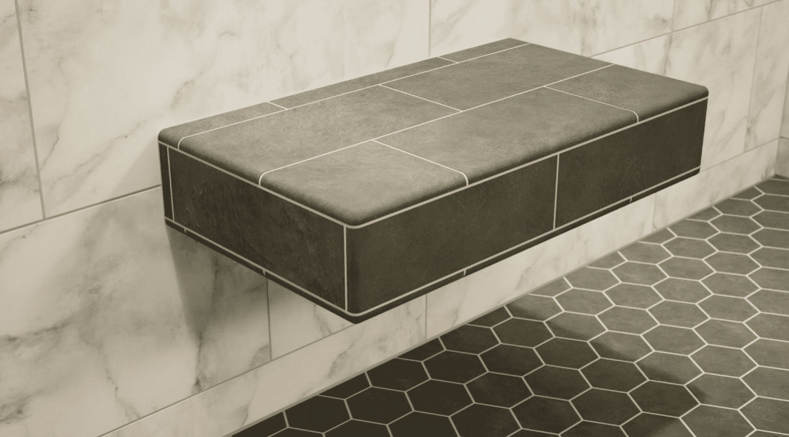 The Original Floating Shower Bench Kit­® with Wedi® Building Boards ...