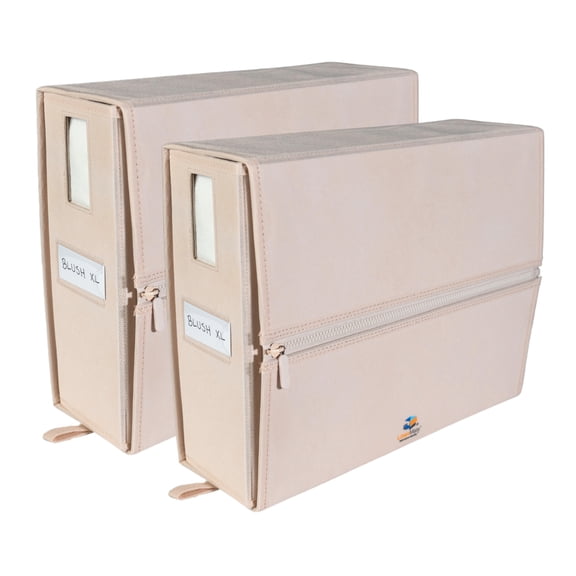 The Original Foldable Storage Organizer for Bedding & Linens | Queen/King Size | Blush | 2-Pack