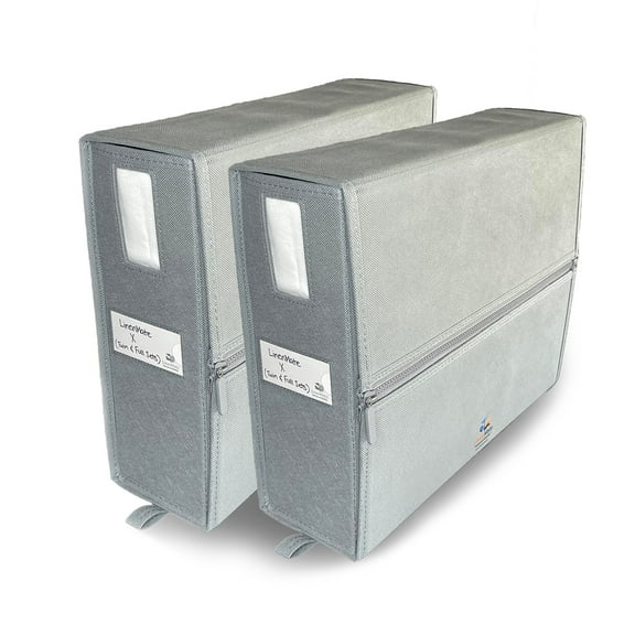 The Original Foldable Storage Organizer for Bedding & Linens | Twin/Full Size | Gray | 2-Pack